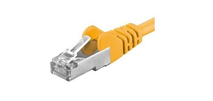 Patchcord SFTP RJ45-RJ45 CAT6A, AWG26, lungime 1m, galben, PREMIUMCORD SFTP-6A-1-Y