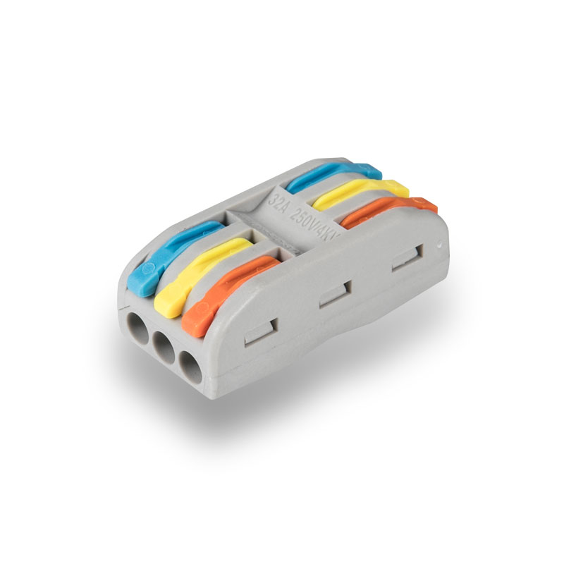 Conector 3 poli pentru doza 0,08 - 2,5mm portocaliu/albastru/galben, PCT-2-3-COLORFUL