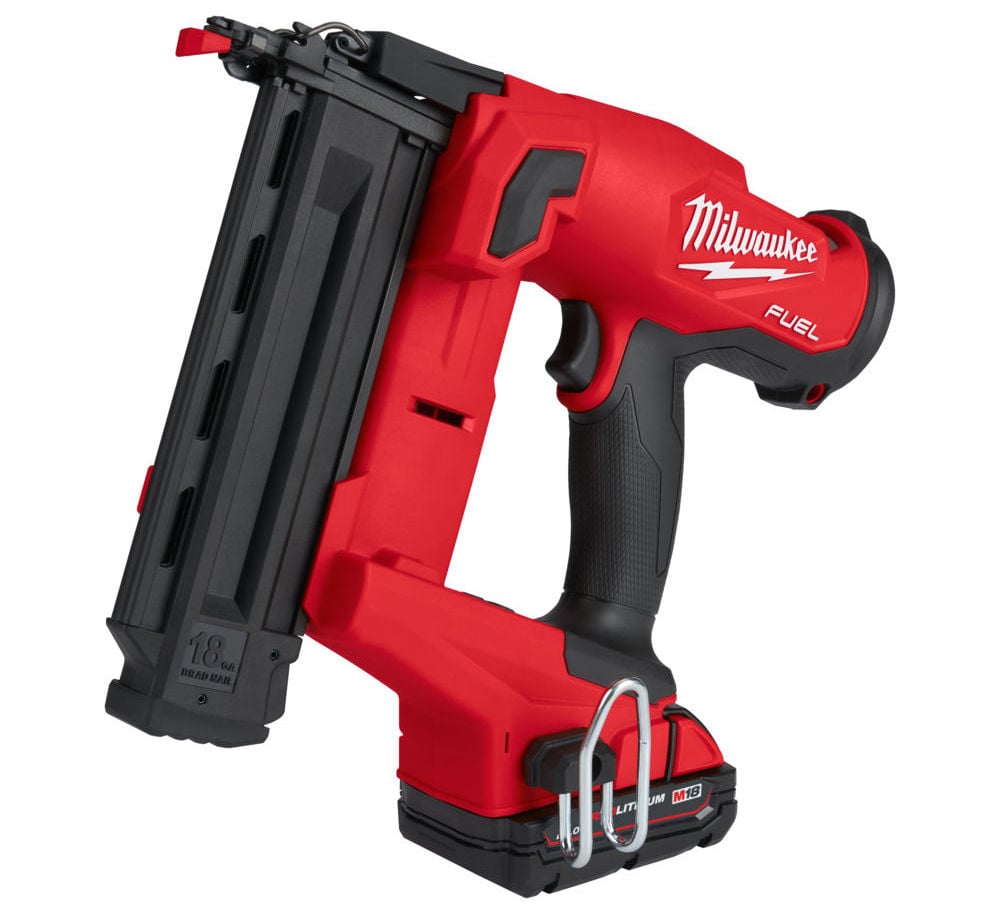 Pistol pentru cuie Milwaukee M18 FN18GS-202X, cuie 16-54mm, capacitate 110, 2 acumulatori M18 B2, sistem FUEL, 4933471407