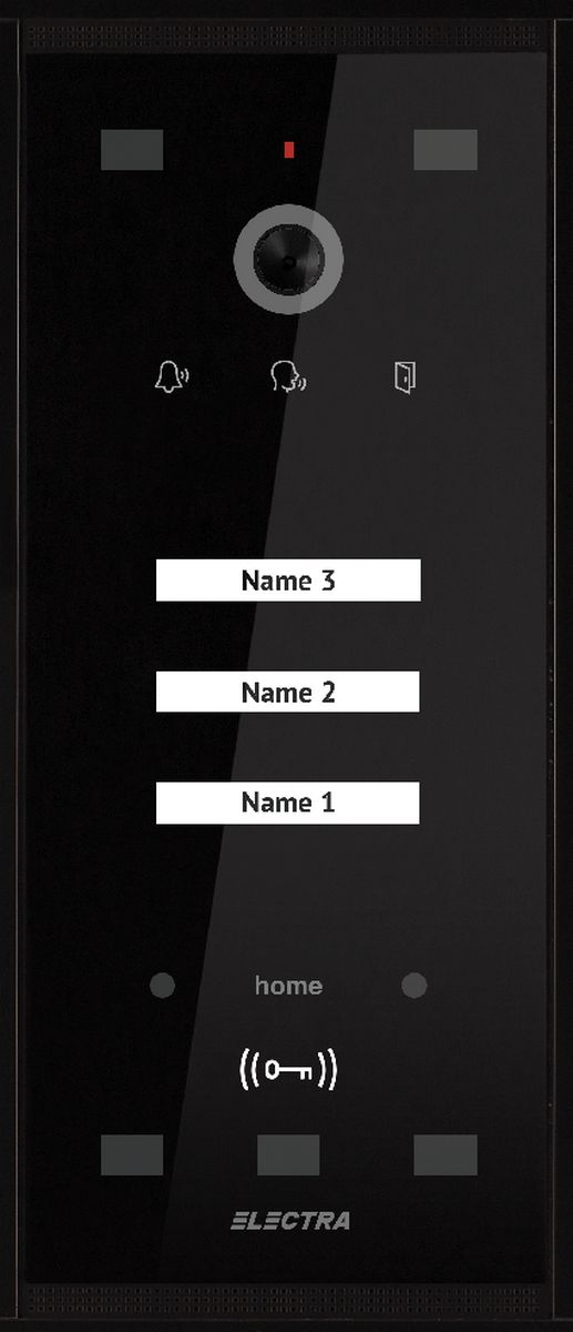 Post de exterior pentru Videointerfon Electra, 3 familii, aparent, seria Home, VPM.03S03.ELBH4