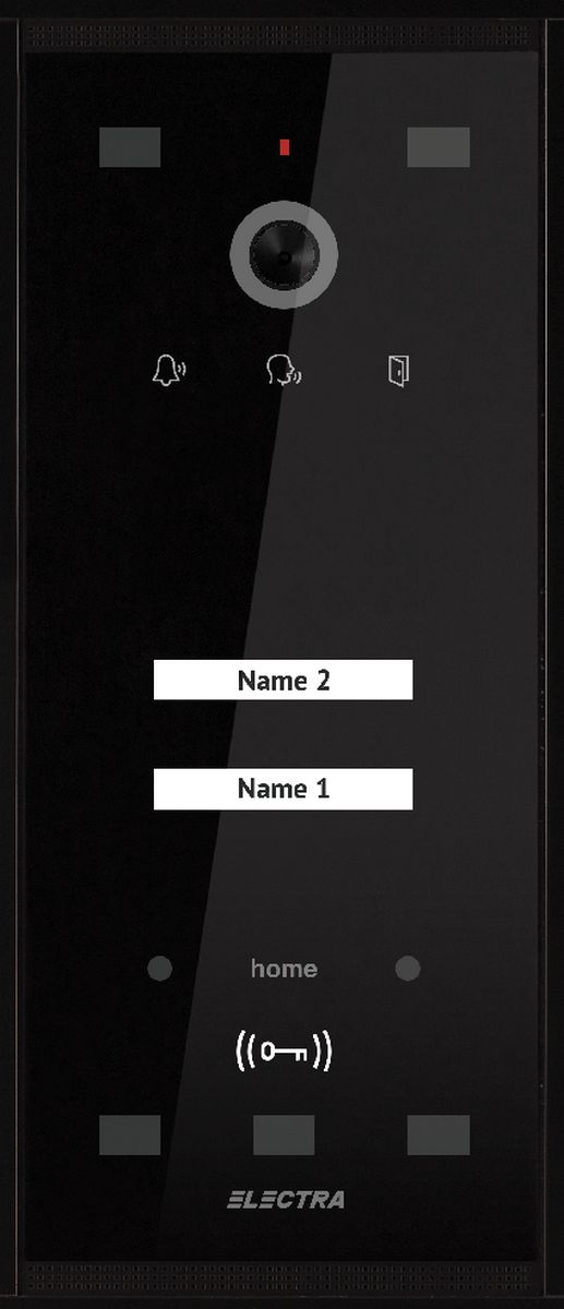 Post exterior videointerfon, 2 familii, negru, aparent, Electra, VPM.02S03.ELBH4