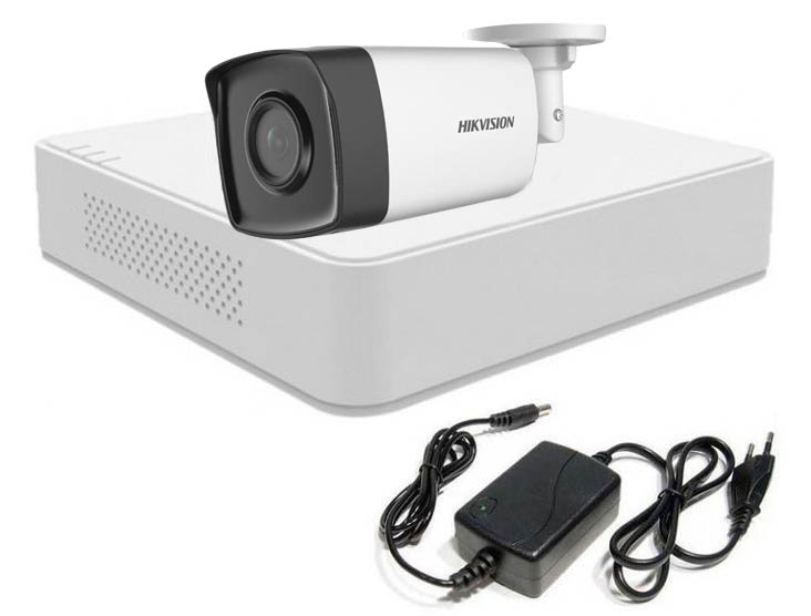 Kit supraveghere video, DVR cu 1 camera bullet, smart IR 40m, Audio, Hikvision SAF-1XFHDIR40