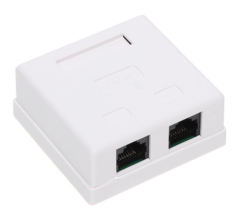 Priza dubla cu 2 mufe de retea cat5e, RJ45-2G2