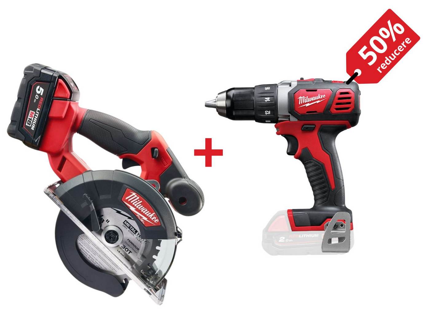 PROMO: Kit fierastrau pentru debitare metal Milwaukee M18 FMCS-502X, 150mm, cu acumulator + Masina de gaurit compacta M18, 50 Nm, mandrina 13mm, 4933459193-PROMO