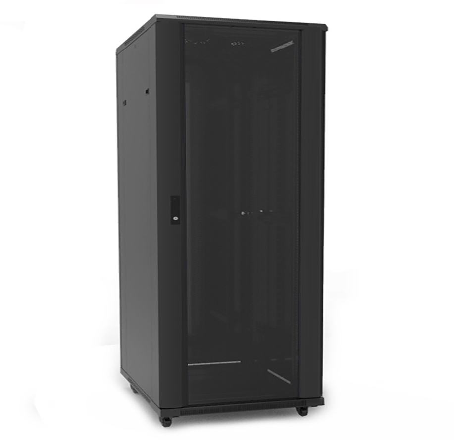 Rack 27U, 19\'\', Negru 600X800mm, montaj pe podea, roti si sistem de ventilare, SAFER RACK27U6080