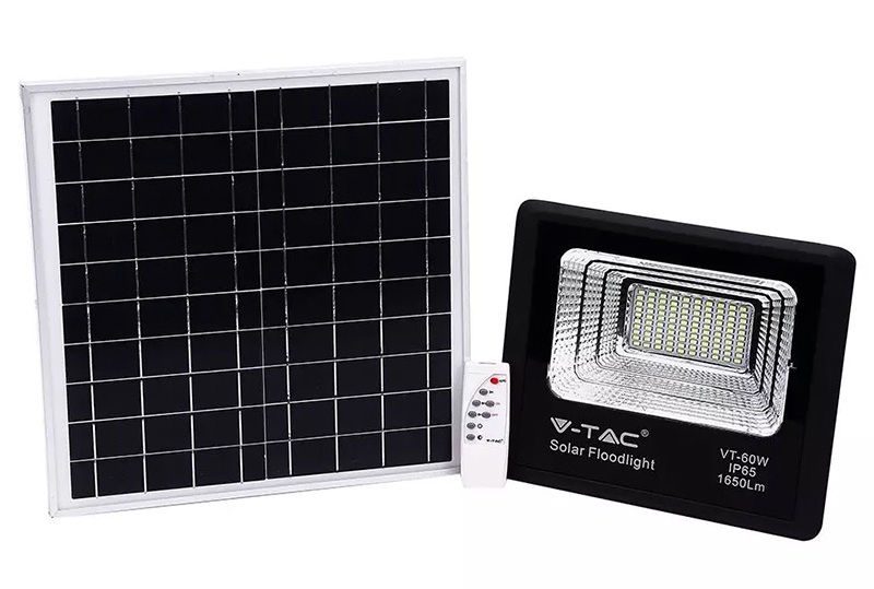 Reflector LED cu panou solar, 20W, 4000K, 1650lm, baterie de 10000mAh, V-Tac SKU-8575