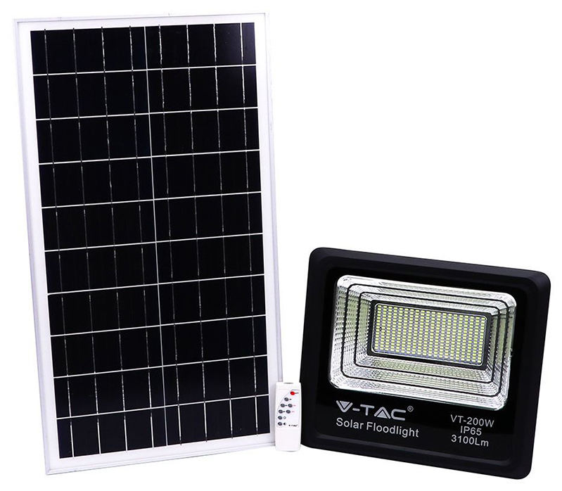 Reflector LED cu panou solar, 40W, 4000K, 3100 lumeni, baterie de 20000mAh, IP65, V-Tac SKU-8577