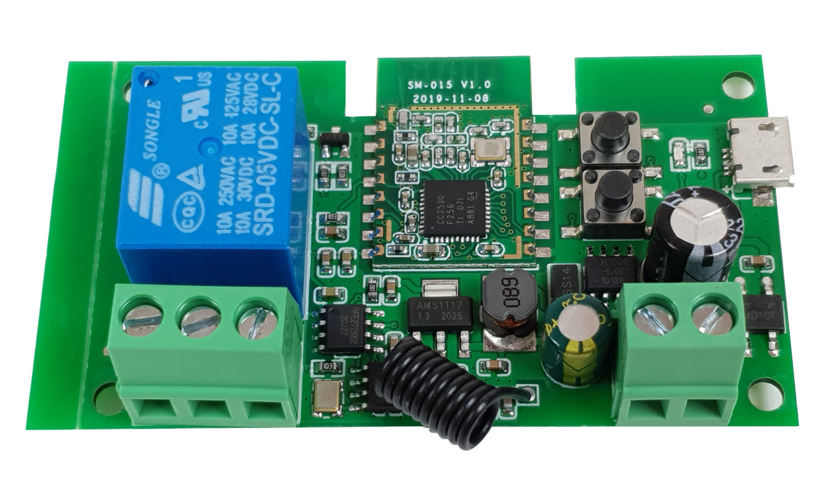 Releu smart cu 1 canal, 5V-32V, dry contact, Zigbee + RF, SmartWise, SMW-REL-532V-1RF-ZB