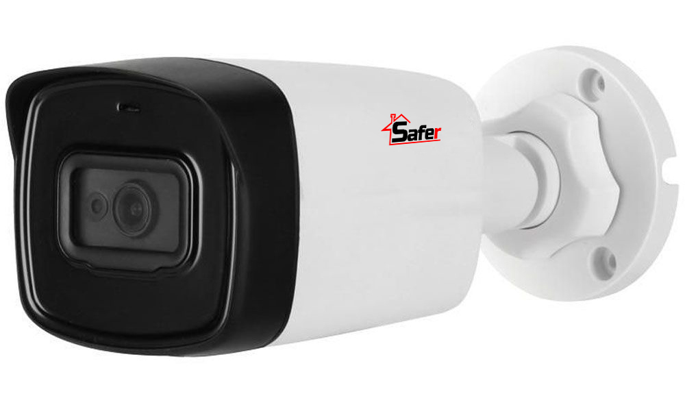 Camera de supraveghere HDCVI pentru exterior, FULL HD 2MP, 2.8mm, IR 80m, Microfon, IP67, Safer SAF-BP2MP80F28-A