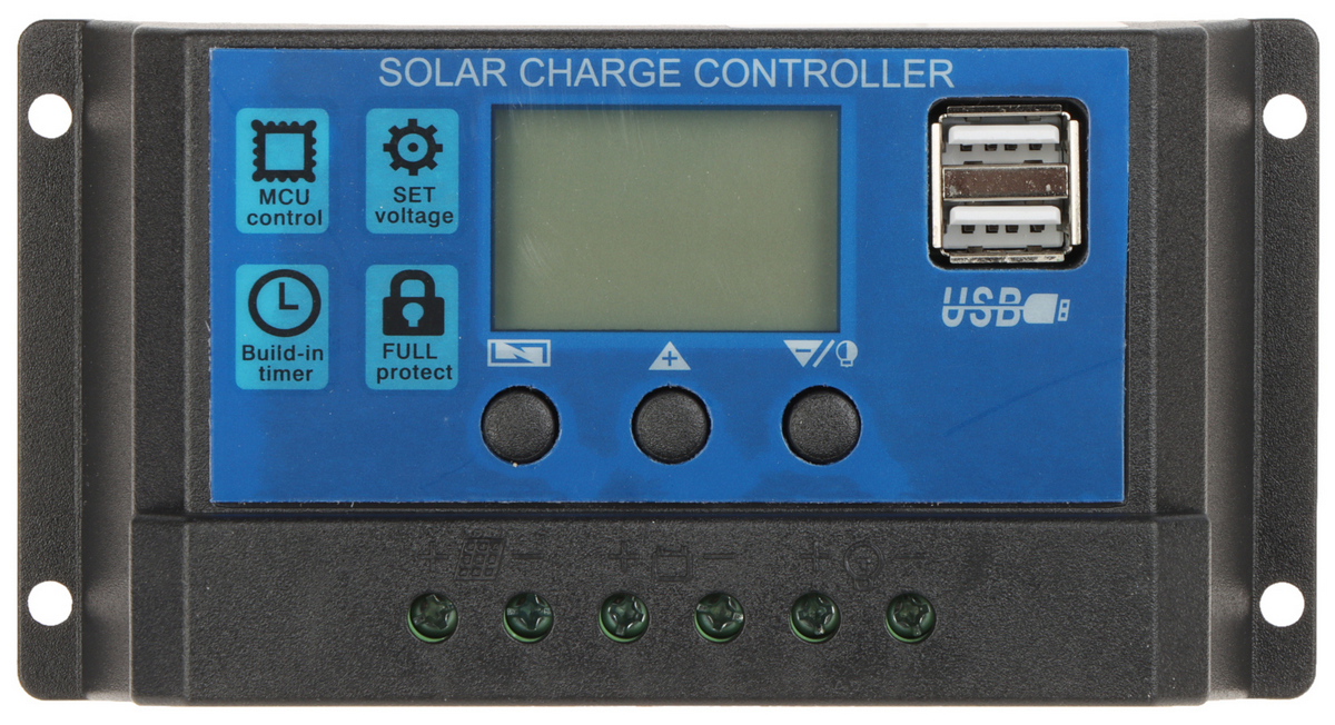 Regulator pentru incarcarea acumulatorilor din sisteme cu panou solar, 12/24V, 10/30A, SCC-30A-PWM-LCD-S2