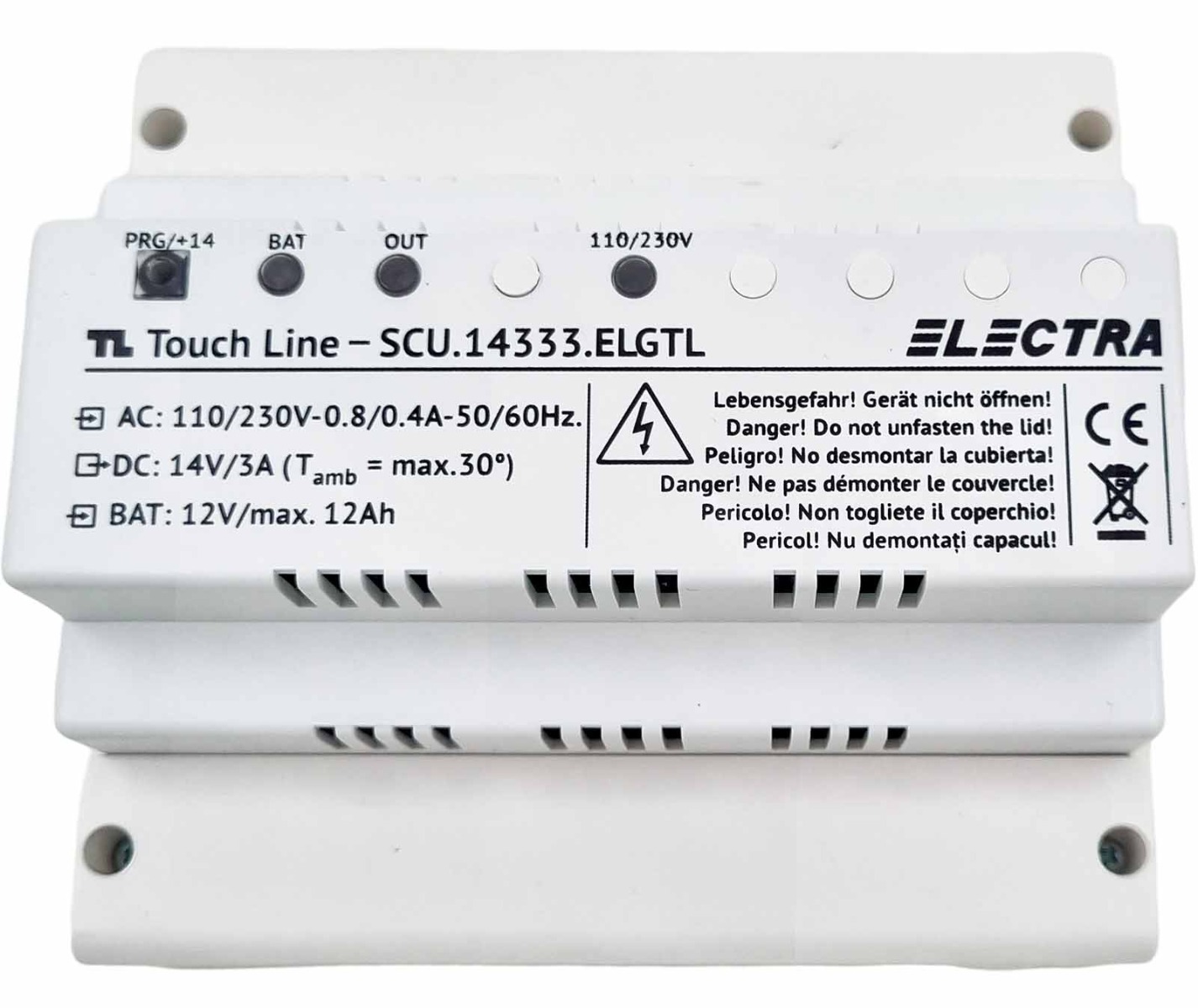 Sursa de alimentare pentru 2/3 familii Electra Touch Line, generatia 3, montaj sina DIN, alb, SCU.14333.ELGTL