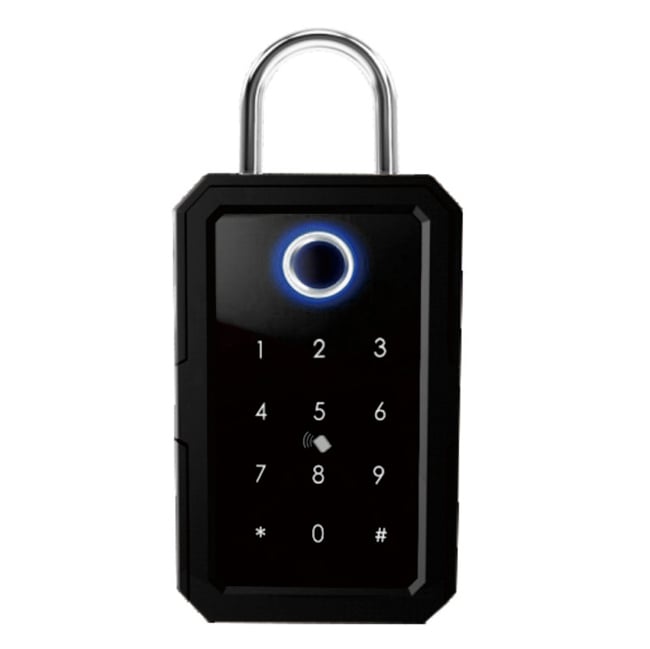 Lacat SMART Secukey D3, spatiu depozitare chei, deblocare cu amprenta, pin sau card MIFARE, cu baterii, compatibil Tuya