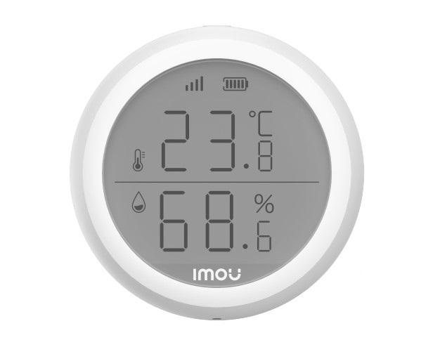 Senzor de temperatura si umiditate, Wireless, protocol Zigbee, afisaj LCD, notificari push, alarma, IMOU IOT-ZTM1-EU