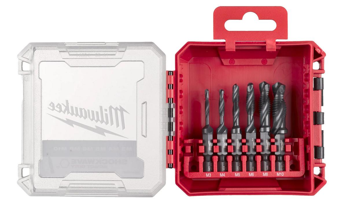 Set burghie HSS-G combi Milwaukee, 6 piese, M3, M4, M5, M6, M8, M10, prindere 1/4 inch hex, 4932498267