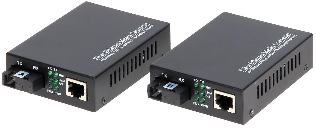 Set mediaconvertor RX+TX Single Mode 100Mb/s 25Km, OM1-SM