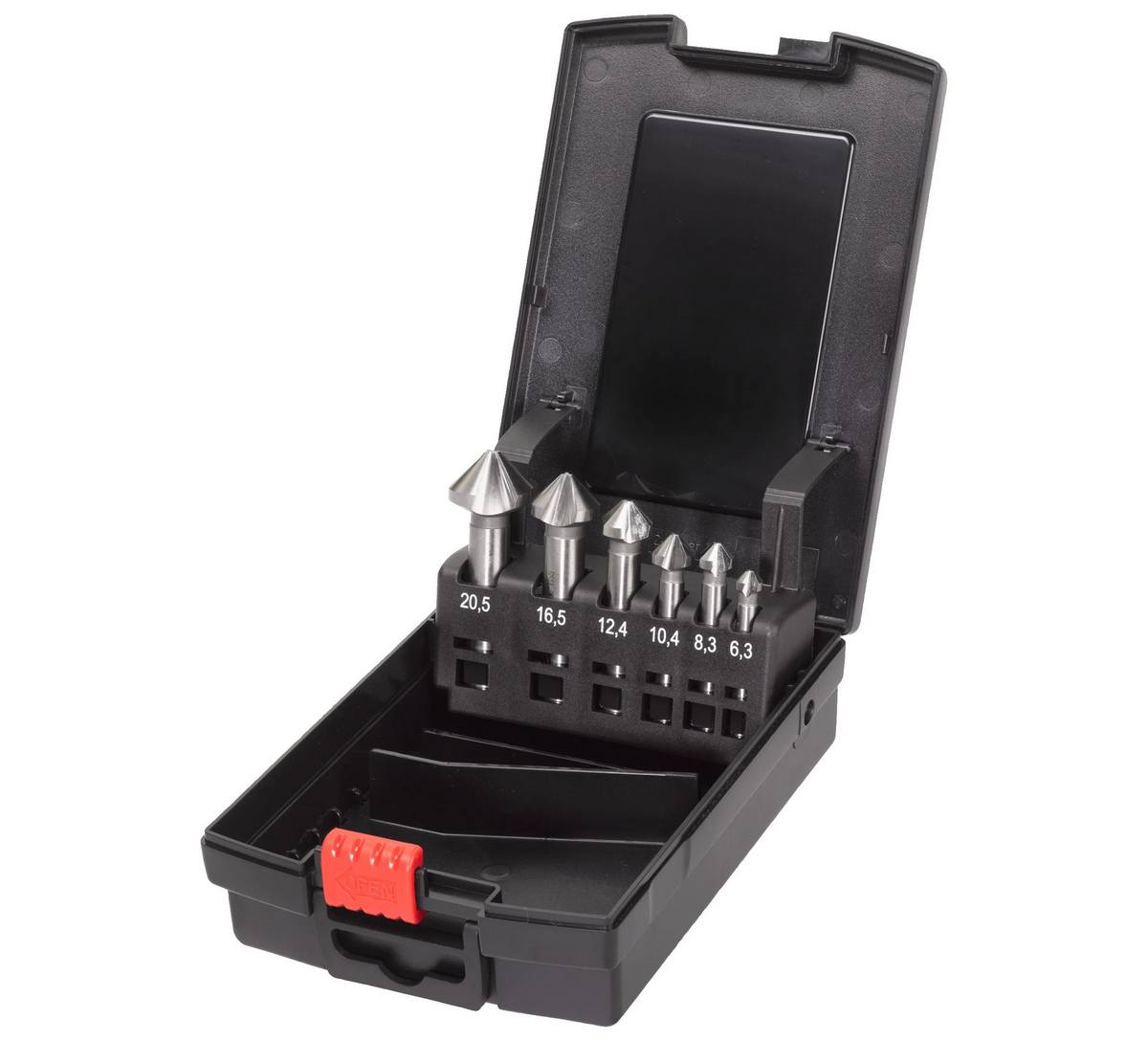 Set zencuitoare Milwaukee HSS Cobalt, 6 piese, unghi 90 grade, 3 margini de taiere, pentru otel si aluminiu, 4932493575