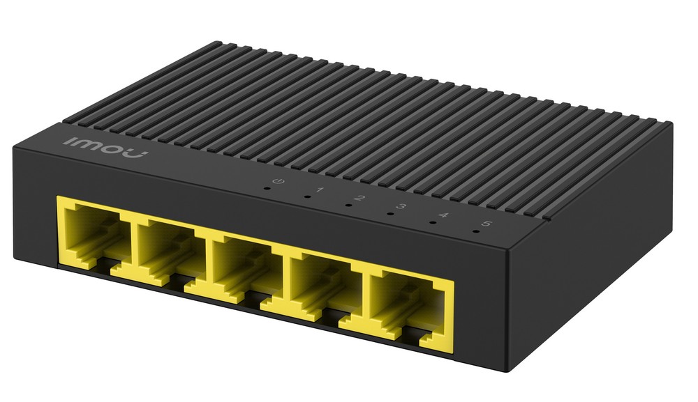 Switch IMOU cu 5 porturi Gigabit, Plug and Play, Indicator LED, Protectie la supratensiune, SG105C