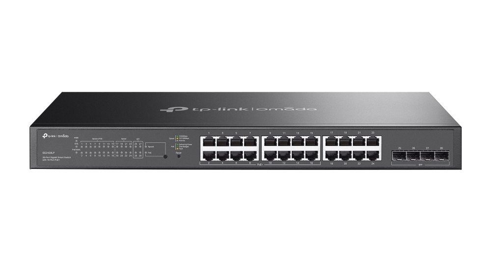 Switch Omada Tp-Link, 28 x porturi Gigabit, PoE+, SFP, 150W, L2+ Smart Managed, SG2428LP