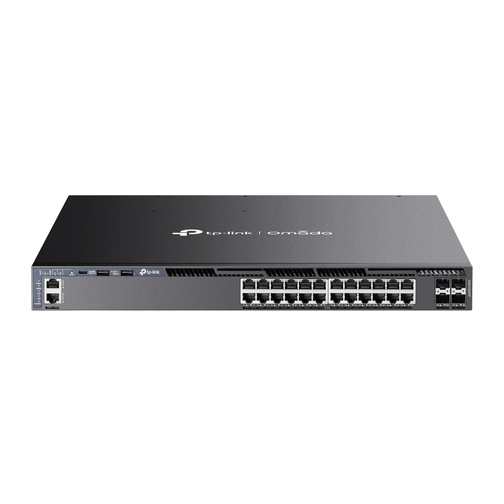 Switch Omada Tp-Link, 24 x porturi Gigabit, PoE++, 4 x SFP+ 10G, 2 x USB, 720W, L3 Managed, SDN Cloud, SG6428XHP