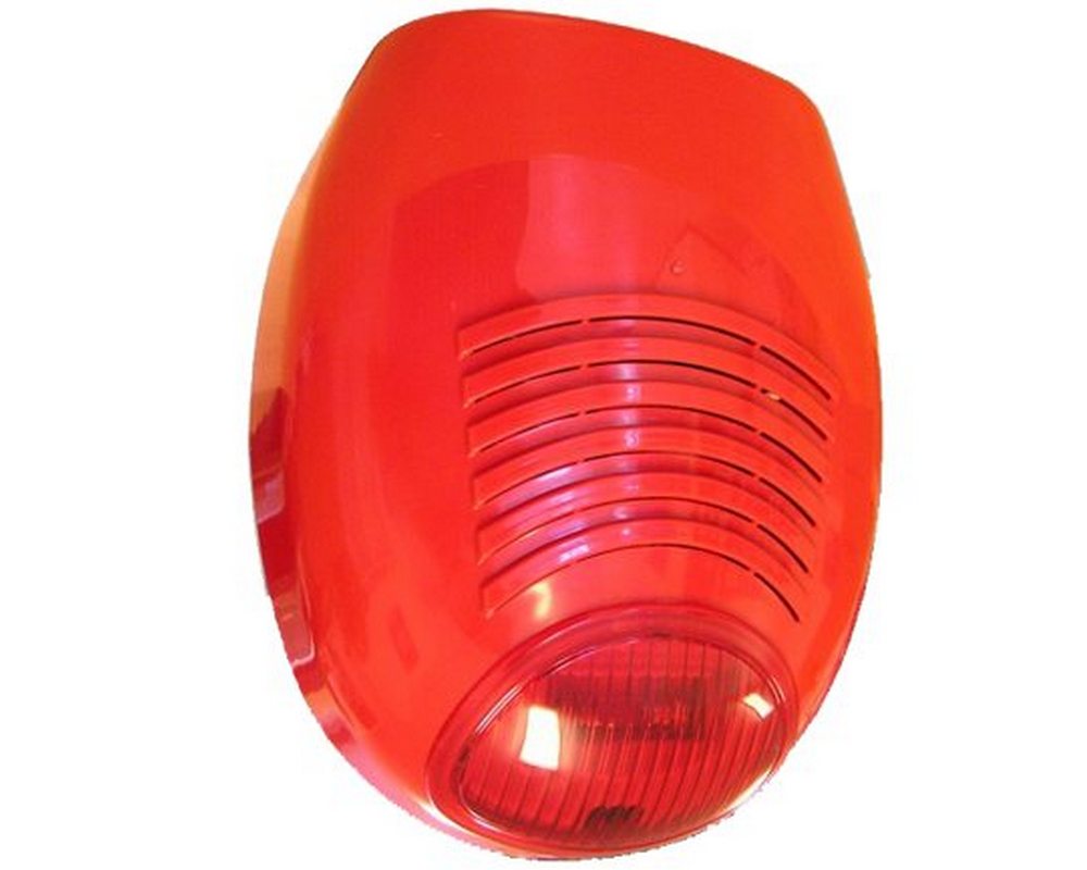 Sirena de incendiu autonoma, de exterior, 105 dB, alimentare 24V, rosie, AMC SR136-FIRE-RED