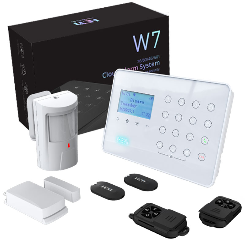 Sistem de alarma wireless, antiefractie, 3G/4G, 2 zone, sirena, 2 tag-uri incluse, maxim 32 zone, Aplicatie mobila, Heyi HY-W7