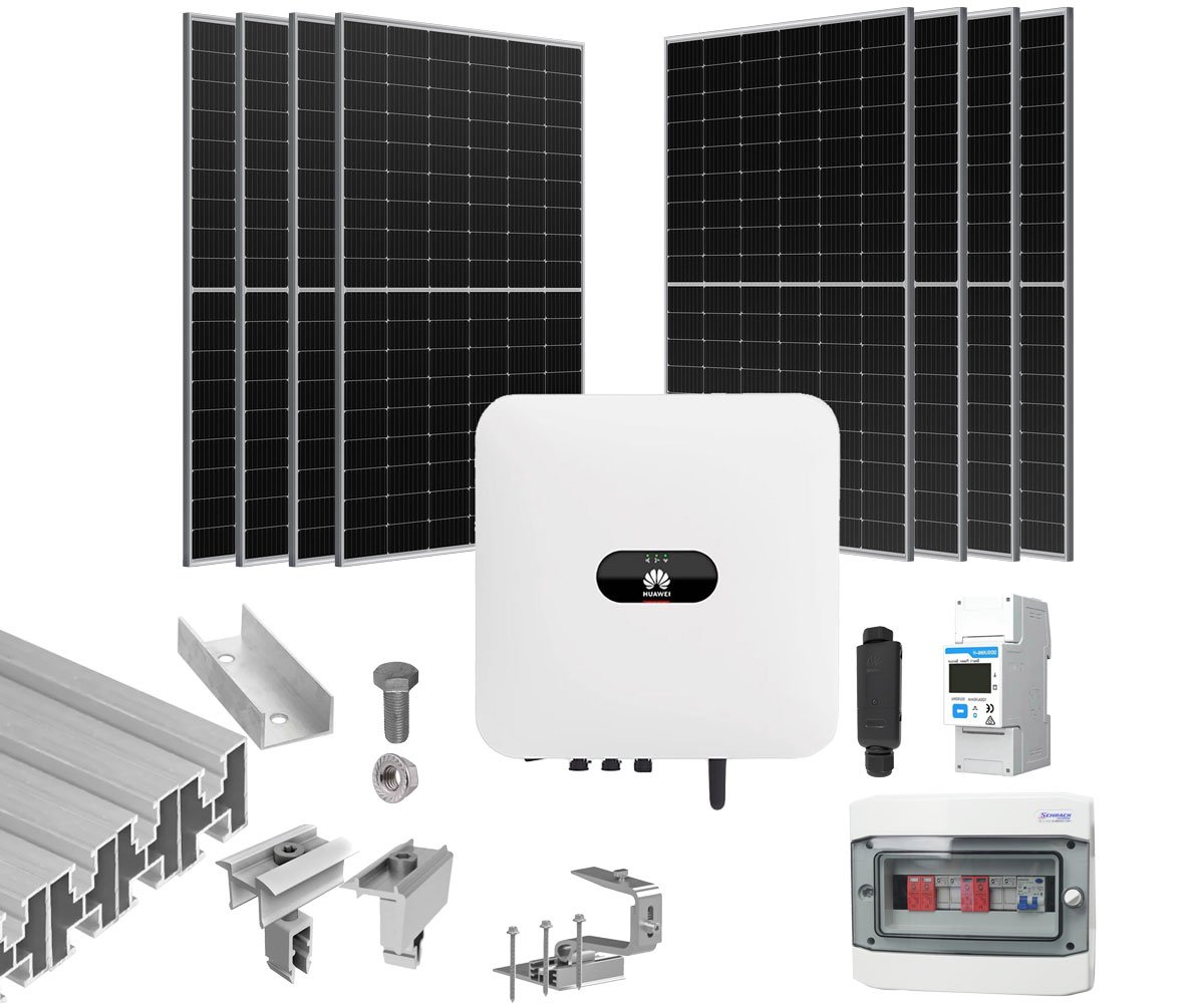 Sistem de alimentare cu energie solara, 3KW, Monofazat, Hibrid, KIT3KW-MONO-HUAWEI380