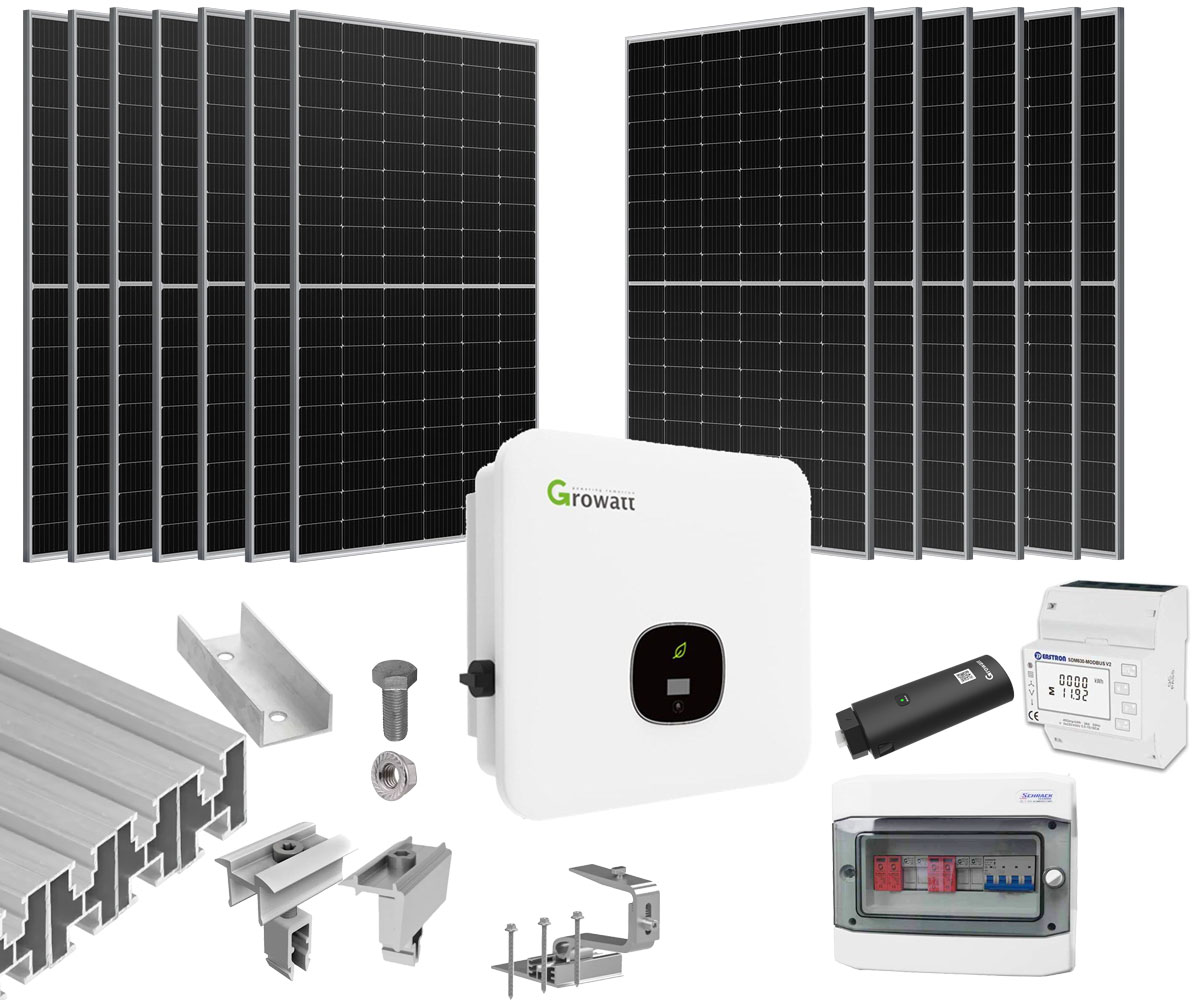 Sistem de alimentare cu energie solara, 5KW, Trifazat, On-Grid, KIT5KW-3FAZE-GR-380