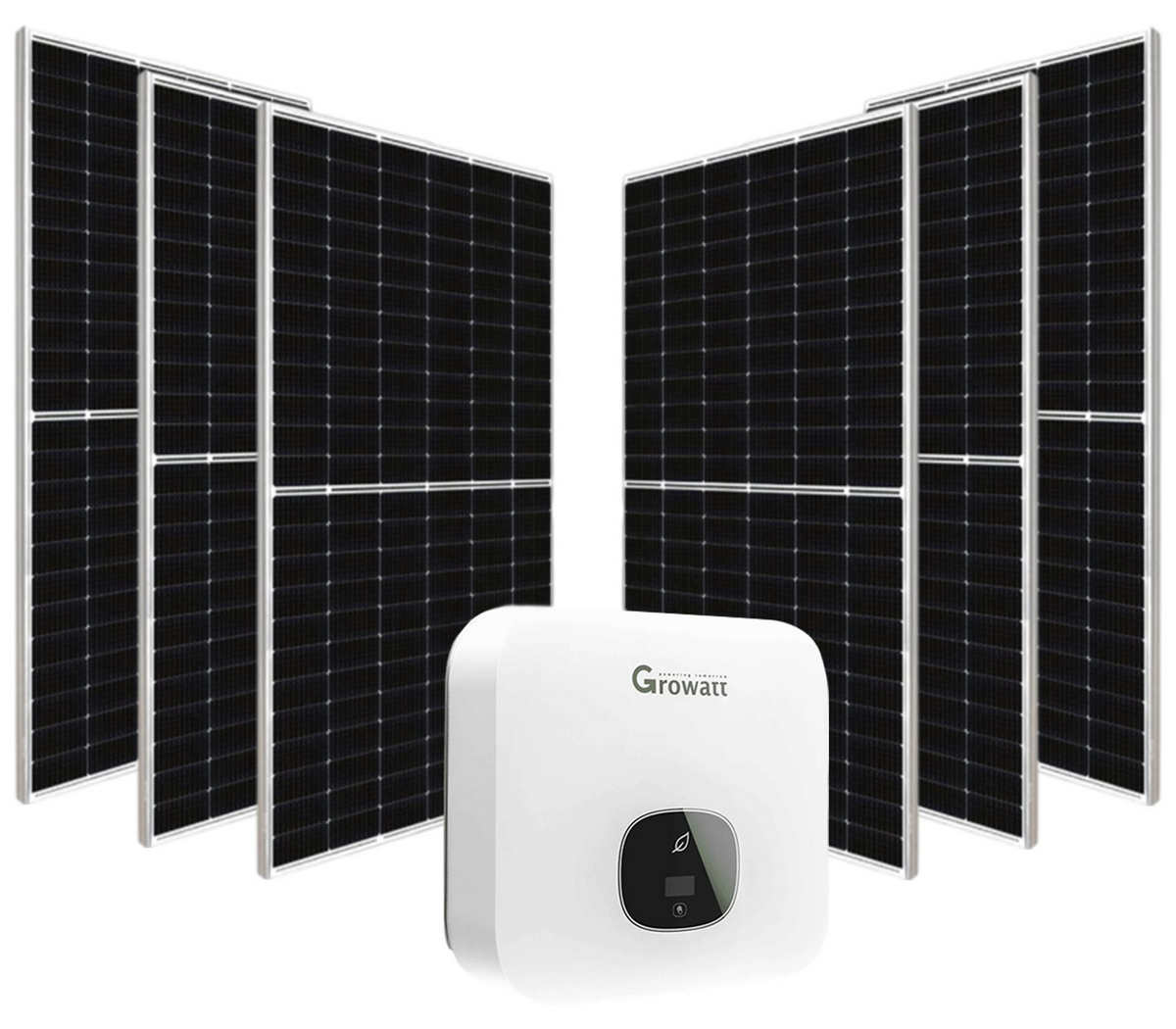 Sistem fotovoltaic Monofazat ON-GRID 3kW, Invertor Growatt si 6 panouri fotovoltaice Canadian Solar CS6W-555MS, KIT MIC 3000-TL-X+CS6W-555MS