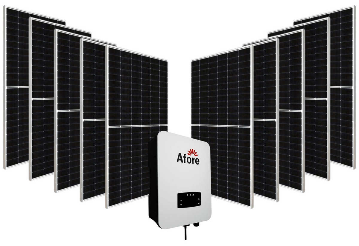 Sistem fotovoltaic Trifazat ON-GRID 5kW, Invertor Afore si 10 panouri fotovoltaice Canadian Solar CS6W-555MS, KIT BNT005KTL+CS6W-555MS