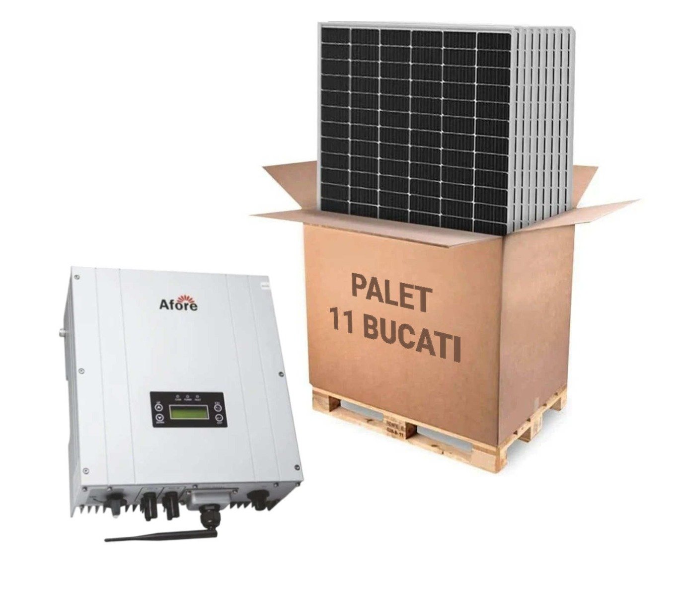 Sistem fotovoltaic Monofazat ON-GRID 5kW, Invertor Afore si 11 panouri fotovoltaice Canadian Solar CS6L-460MS 460W, KIT HNS5000TL+CS6L-460MS