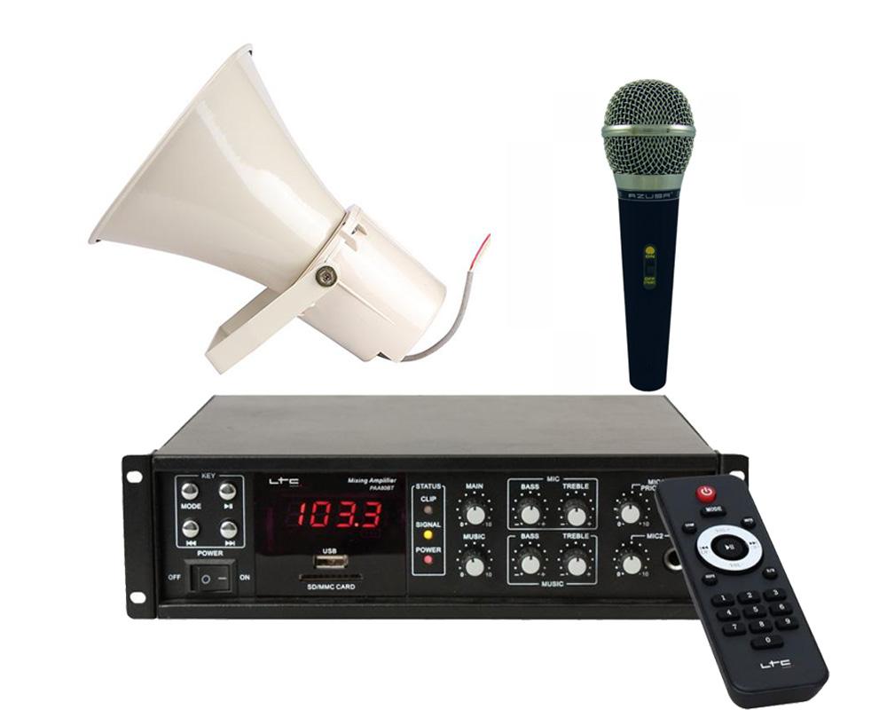 Sistem pentru anunturi cu goarna 40W, microfon si amplificator, KITCAR1