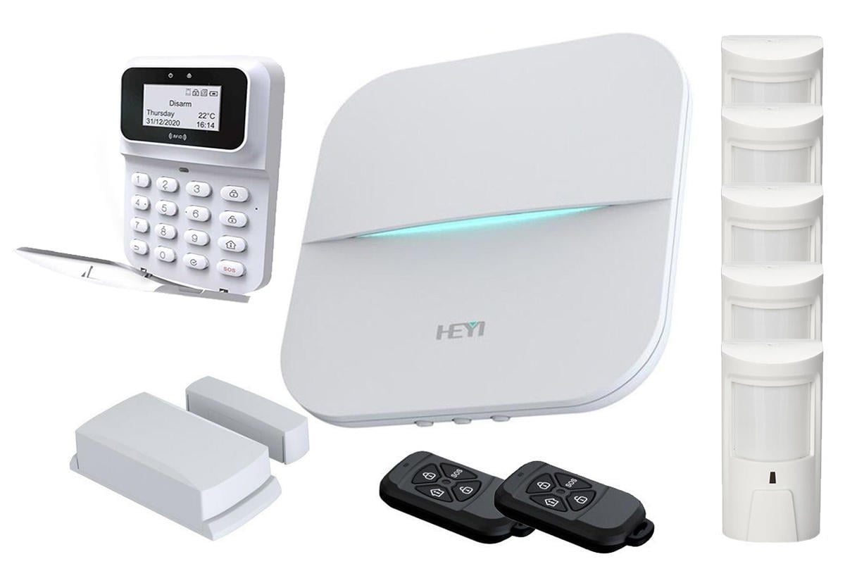 Sistem de alarma GSM wireless Heyi, 6 zone, TCP/IP, HY-W20-5PIR-KEY