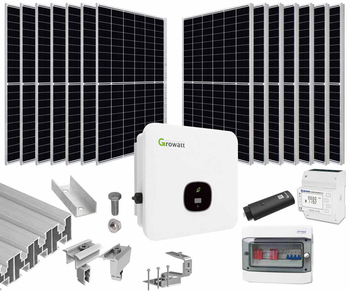 Sistem de alimentare cu energie solara, 6KW, Trifazat, On-Grid, KIT6KW-3FAZE-GR-455