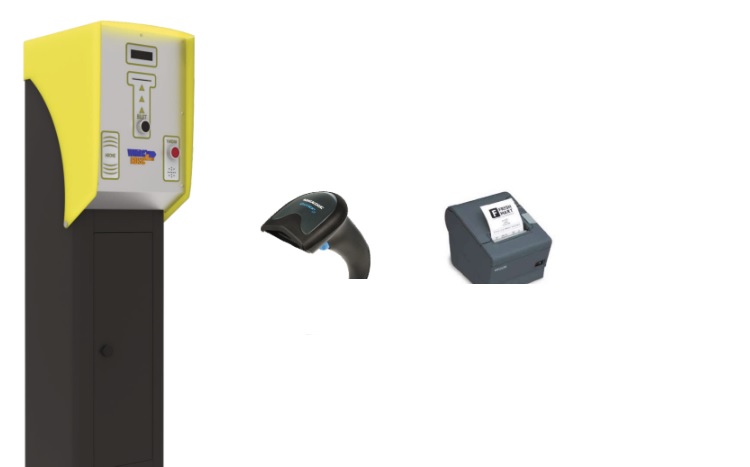 Statie de plata parcare manuala, cu operator, software inclus, sistem de eliberare tichete cu buton