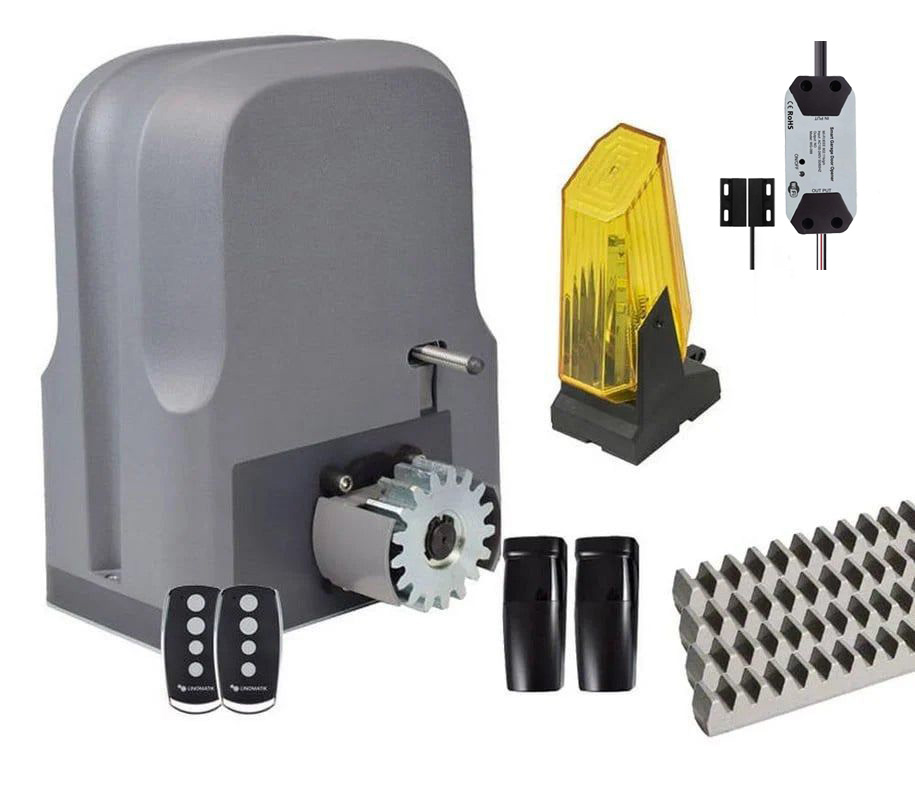 Kit automatizare poarta culisanta 600 Kg Linomatik Slide6+ 4 metri cremaliera metalica, releu wireless SLIDE6KIT-NCP-FULL