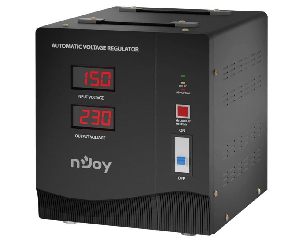 Stabilizator de tensiune nJoy Alvis 3000, 3000V / 1800W, eficienta 95%, ecran digital, AVRL-3005TAL-CS01B