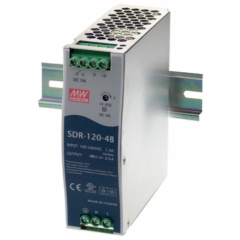 Sursa 48V - 2.5Ah montaj pe sina DIN Mean Well SDR-120-48