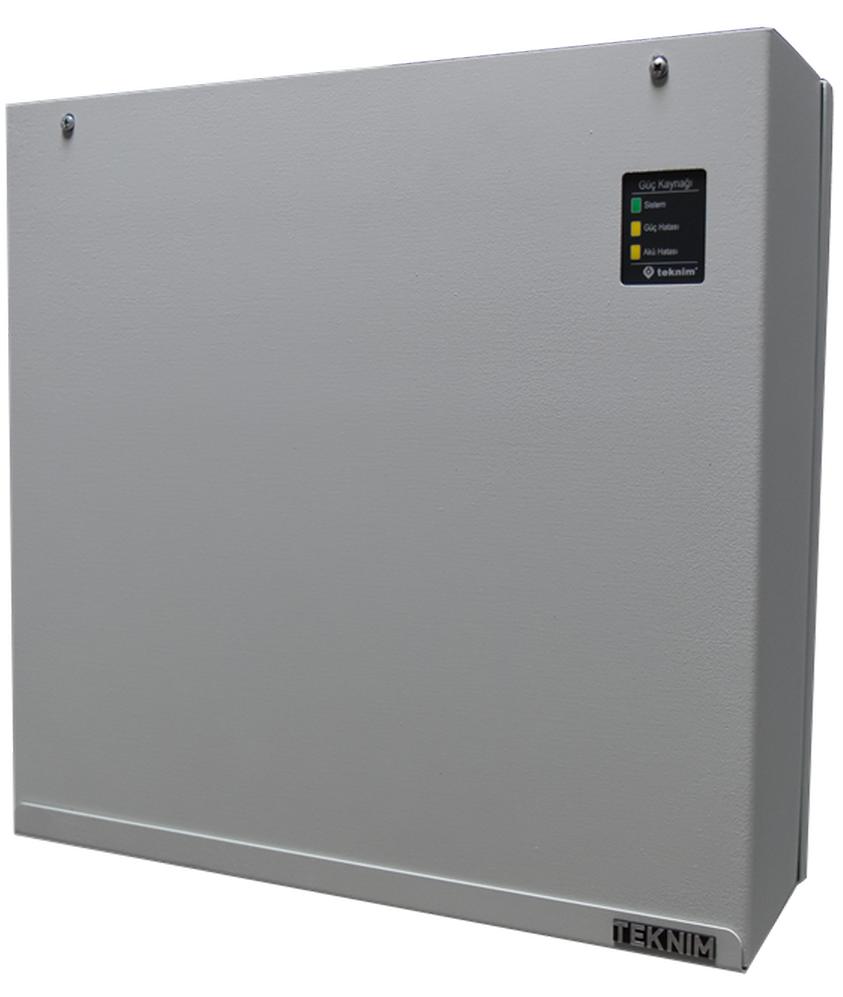 Sursa de alimentare externa 24 VDC / 5Ah, cu back-up 2X12V, 7Ah sau 12Ah, cutie metalica, IP30, EN54-4, Teknim TPU-8245 