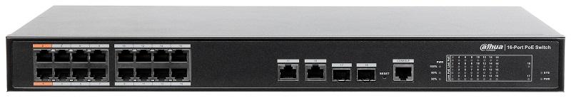 Switch 16 porturi POE + 2Gigabit + 2SFP 240W Dahua PFS4218-16ET-240