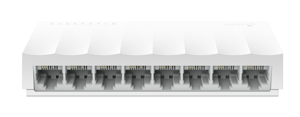 Switch TP-Link LS1008, 8 porturi 10/100 Mbps, fara management, carcasa plastic, tehnologie Green Ethernet