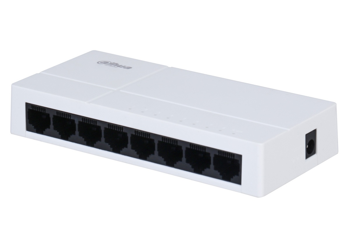 Switch cu 8 porturi Gigabit 10/100/1000 Mbps, Fara management, simplu de instalat, robust, Dahua PFS3008-8GT-L-V2