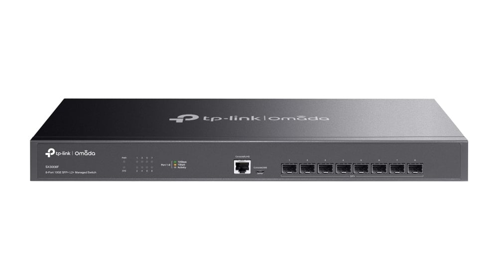 Switch Tp-Link Omada, 8 Porturi 10G SFP+, L2+ Managed, Rackmount, SDN Cloud, SX3008F