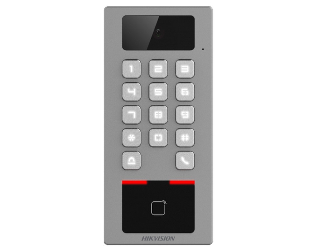 Terminal de control acces Hikvision DS-K1T502DBWX-C, 2MP, RS-485, Wiegand, PIN, Audio, microSD, Aplicatie, IP65