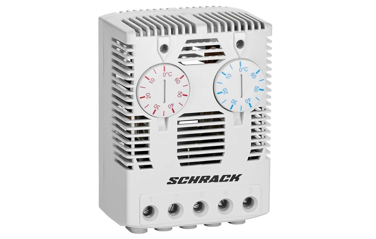 Termostat dublu Schrack IUK08563, 1DN+1NI, montaj pe sina DIN