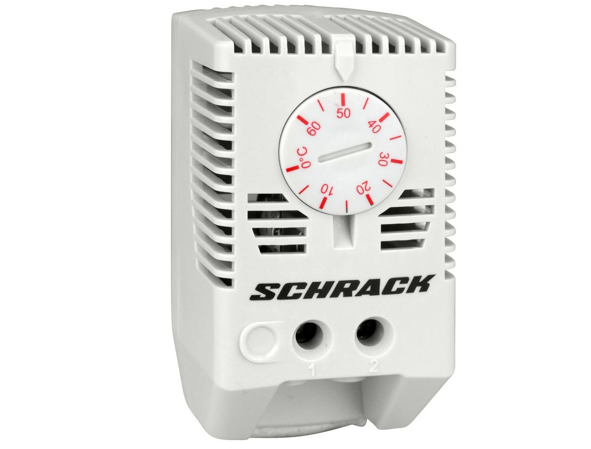 Termostat pentru incalzirea dulapurilor Schrack IUK08565, 1NI, comutator rosu