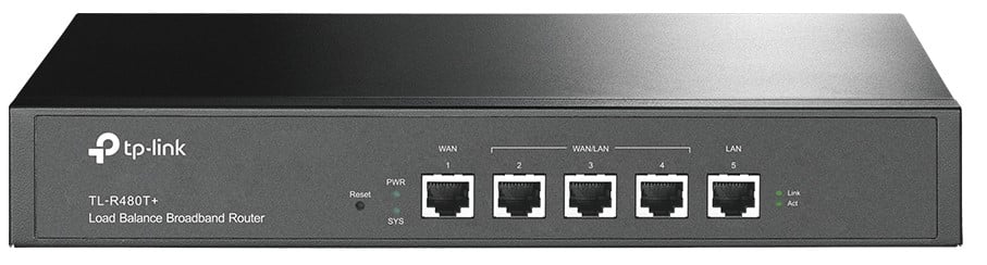 Router Broadband Load Balance, 1x WAN, 1x LAN, 3x WAN/LAN configurabile, Tp-Link TL-R480T+