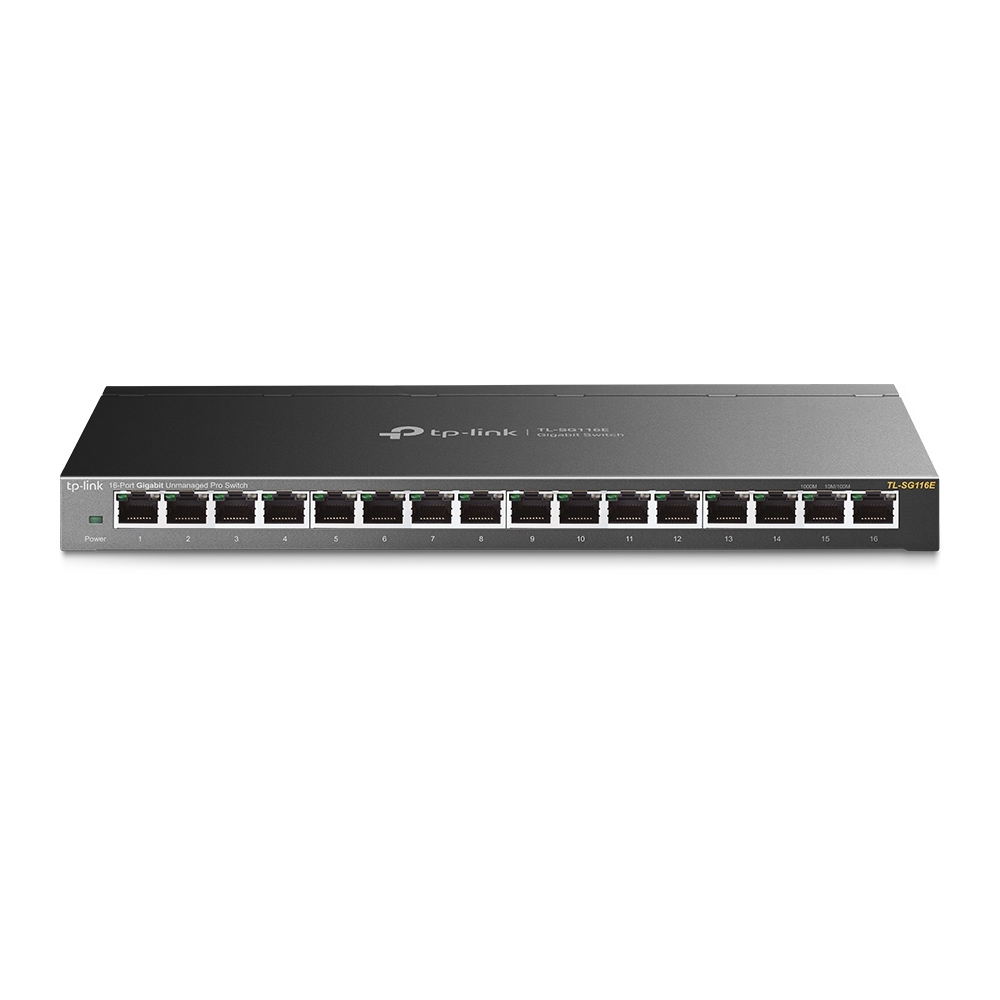 Switch TP-Link TL-SG116E, 16 Porturi Gigabit, Easy Smart, Metalic, cu administrare