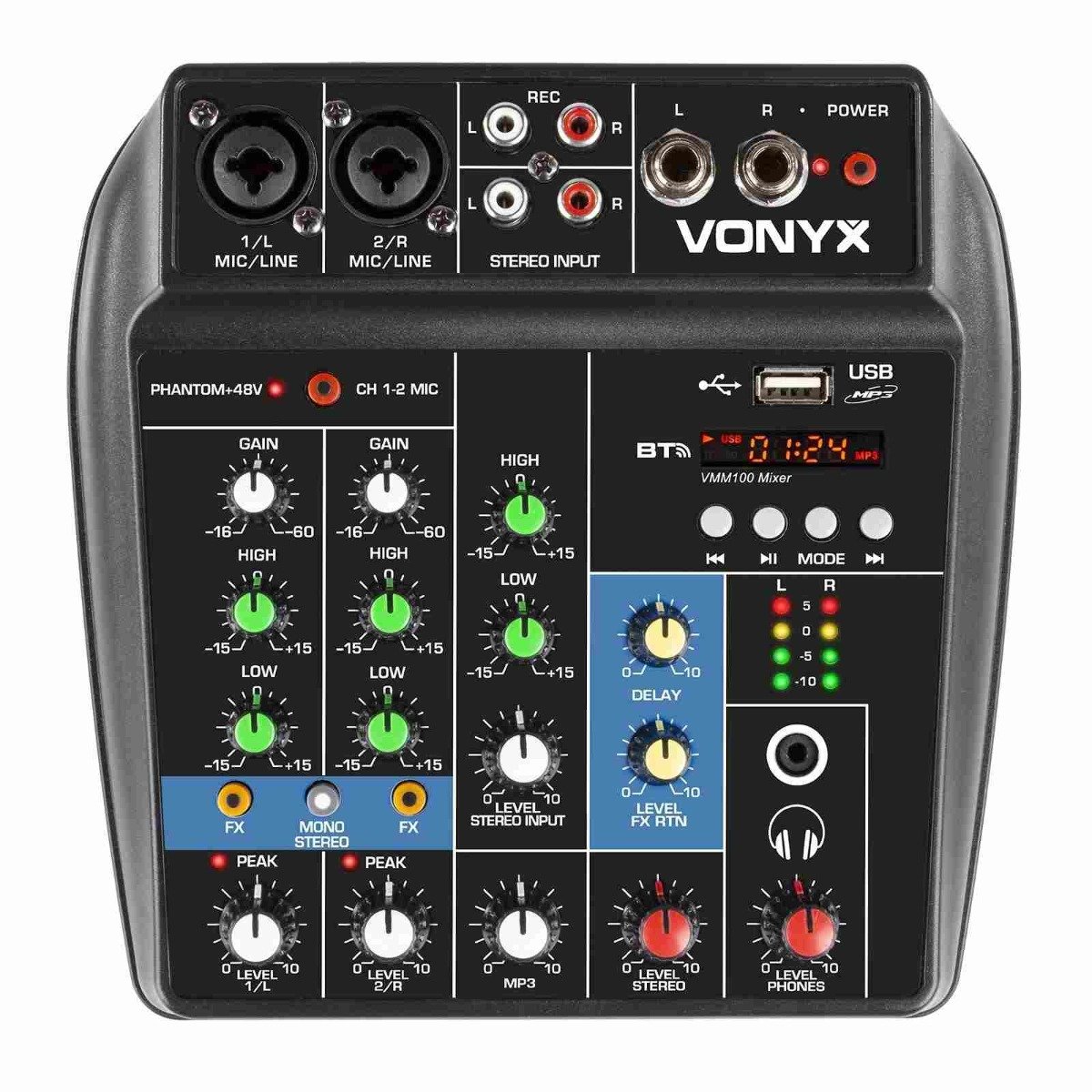 Mixer audio 3 canale, usb, bluetooth, Vonyx, VMM100