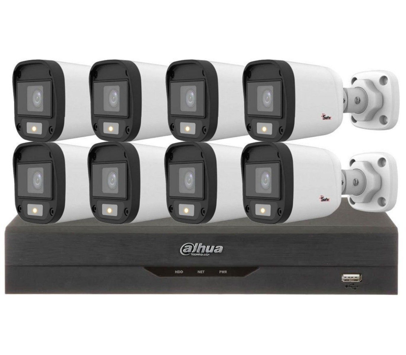 Kit de supraveghere 8 camere exterior 2MP, IR LED 20 metri si DVR 8 canale, Dahua XVR8X2MP